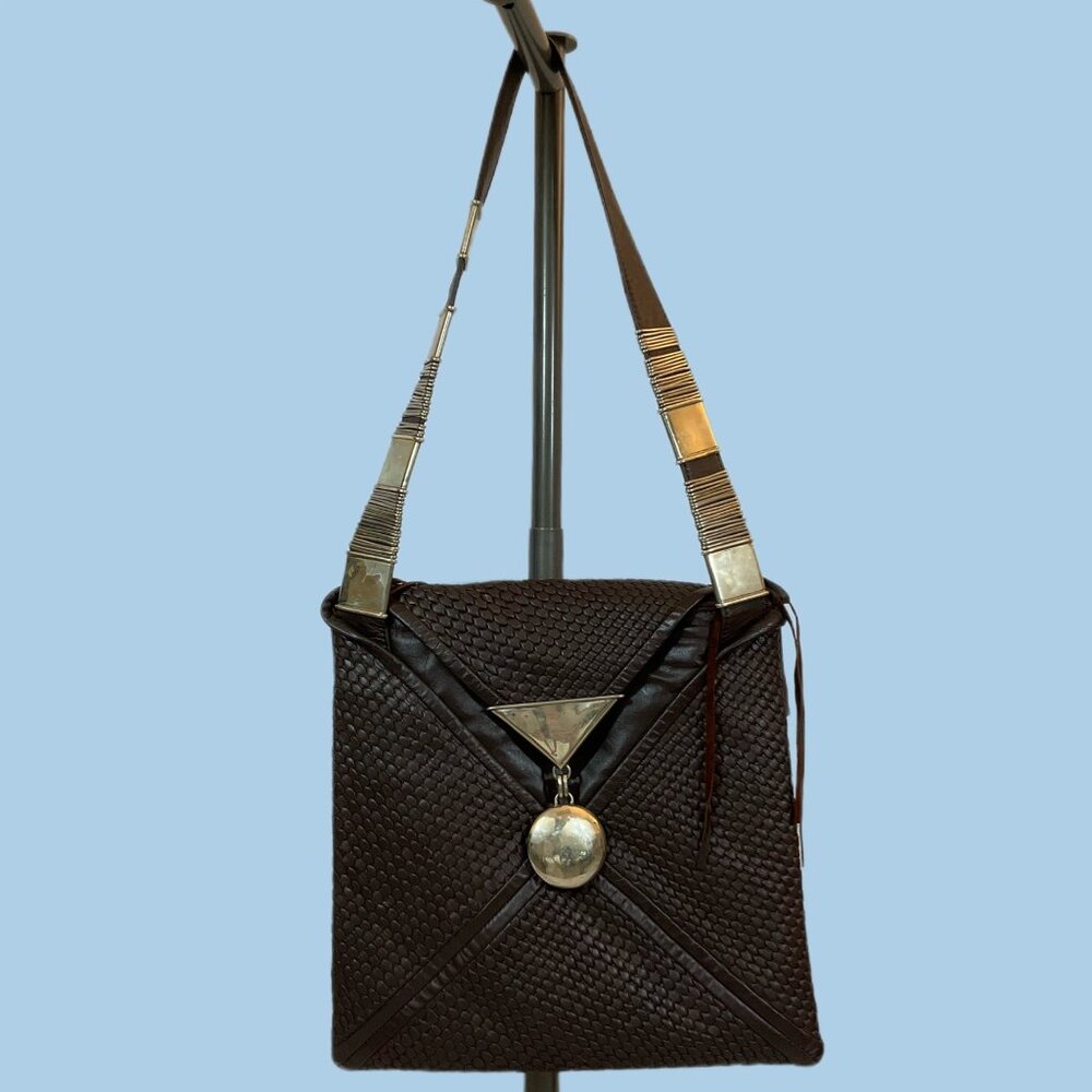 Perez Sanz Brown Leather Shoulder Bag